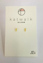 Gold plated stud earrings by Katwalk Silver