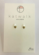 Sterling silver 925 oval stud earrings by the Belgian brand Katwalk Silver. 