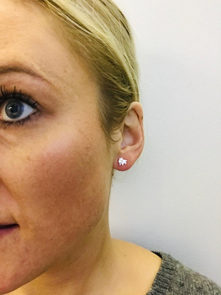 Sterling silver 925 little elephant stud earrings by the Belgian brand Katwalk Silver.  