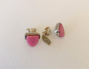 Wouters & Hendrix - pink resin earrings in gold plated or silver 