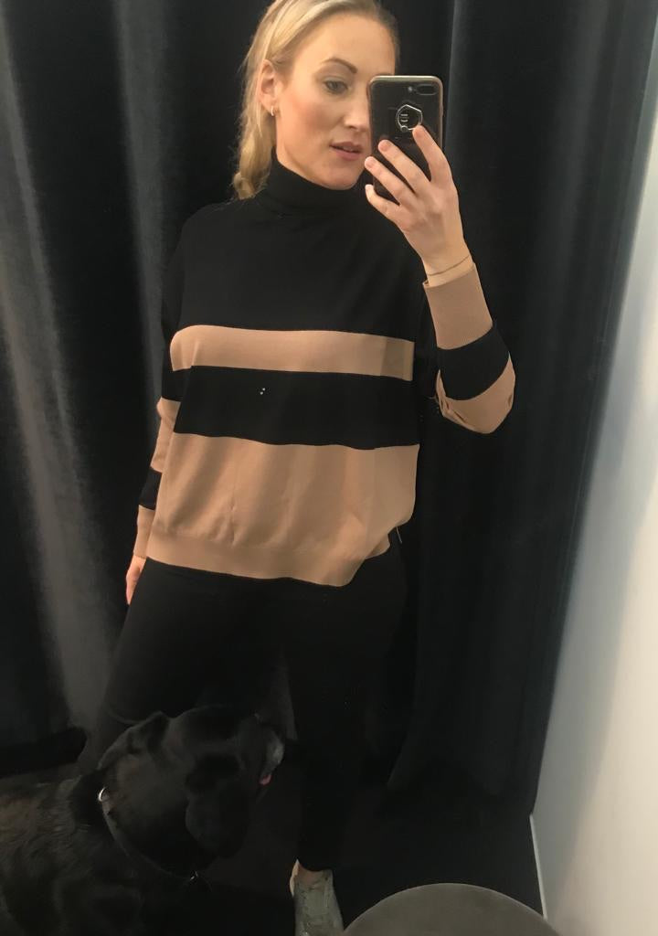 Kaos - striped cammello sweater