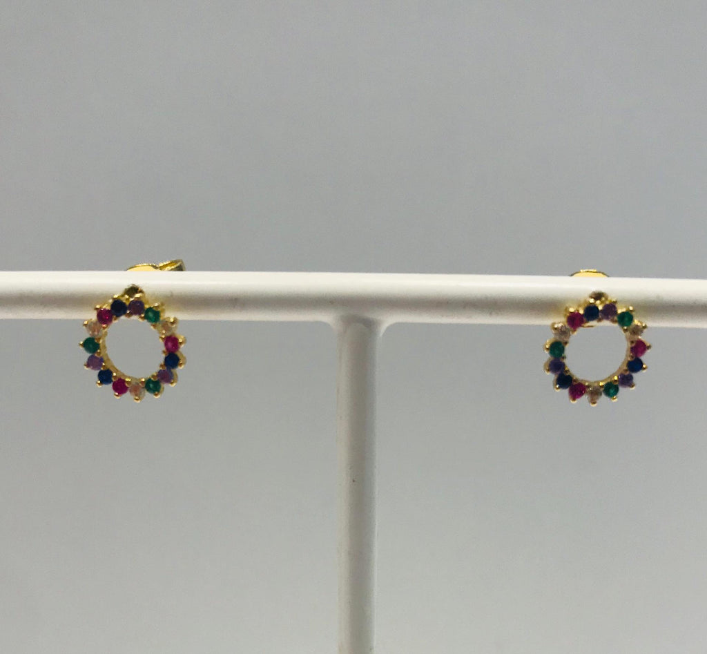 Gold plated earrings with crystals by SAM&CEL. 