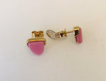 Wouters & Hendrix - pink resin earrings in gold plated or silver 
