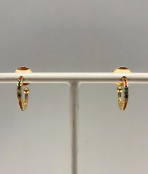 Fine gold plated creole earrings with crystals by SAM&CEL.