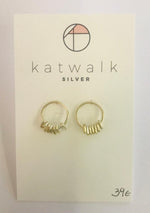 Sterling silver 925 simple hoops with tiny dangling rings by the Belgian brand Katwalk Silver. 