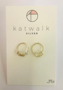 Sterling silver 925 simple hoops with tiny dangling rings by the Belgian brand Katwalk Silver. 