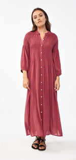 By-Bar - loulou smocked dress - bright plum