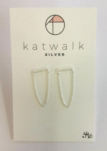 Sterling silver 925 simple hoops with tiny blue dangling rings by the Belgian brand Katwalk Silver. 