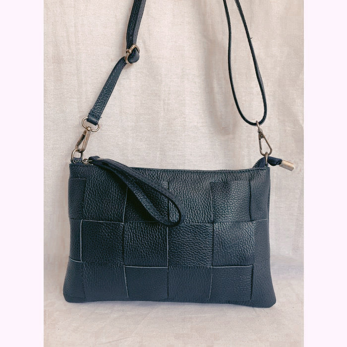 SAM&CEL - leather cube bag navy
