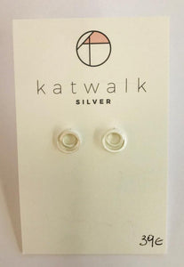 Sterling silver 925 twisted circles stud earrings by the Belgian brand Katwalk Silver. 