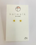 Gold plated sterling silver 925 trinity ball stud earrings by the Belgian brand Katwalk Silver. 