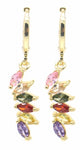 SAM&CEL long goldplated Earrings with multicolor Zirconia
