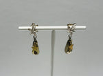 Atelier Elf silver earrings with bird and pyrite