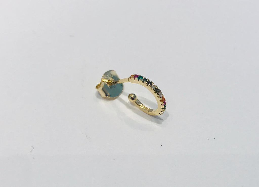 Fine gold plated creole earrings with crystals by SAM&CEL.