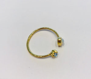 Open gold plated ring with opal by SAM&CEL
