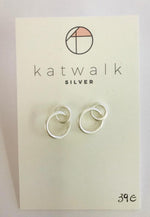 Sterling silver 925 double link stud earrings by the Belgian brand Katwalk Silver. 