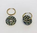Steel creole earrings with resin pendant