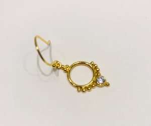 Gold plated zirconia earrings