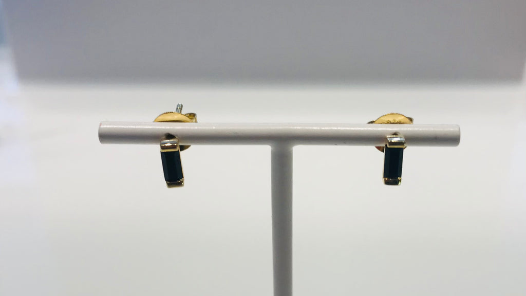 SAM&CEL goldplated studs with black cristal