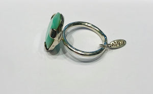 Wouters & Hendrix silver ring with green opal