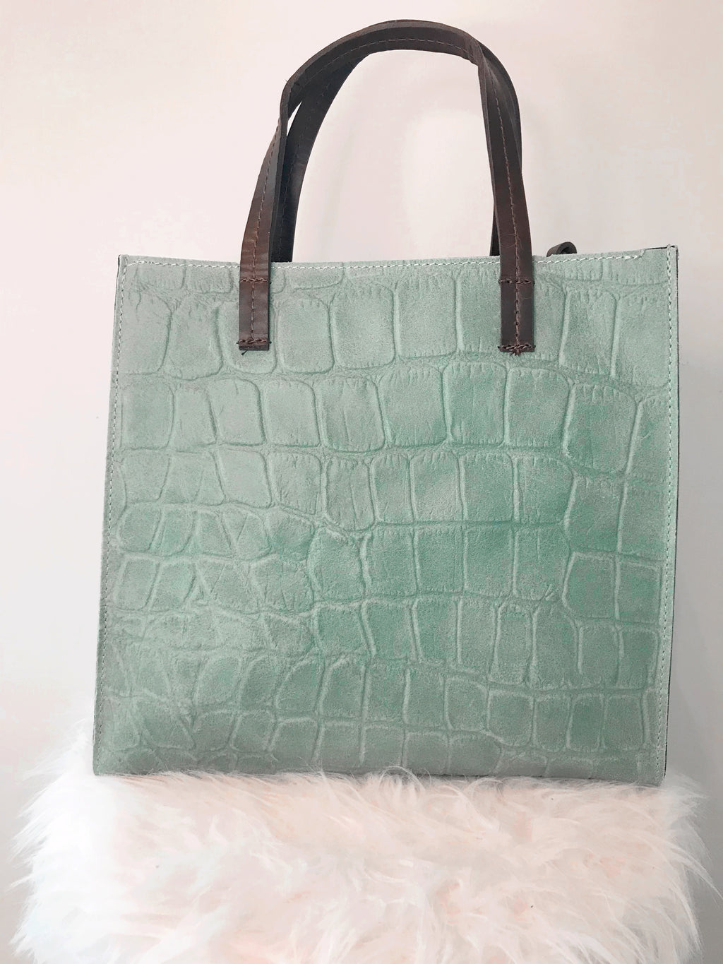 SAM&CEL - soft green croco bag