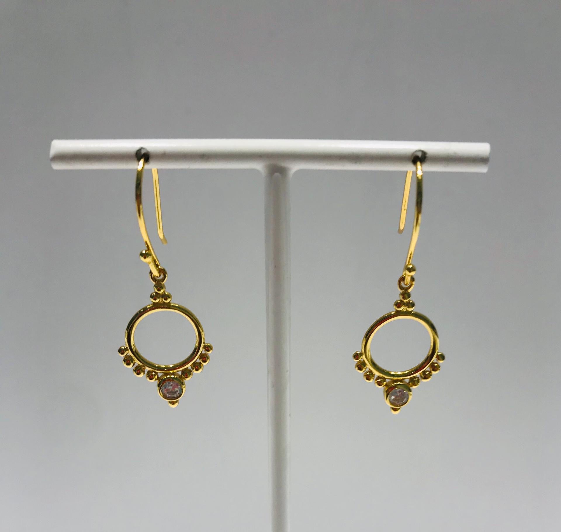 Gold plated zirconia earrings