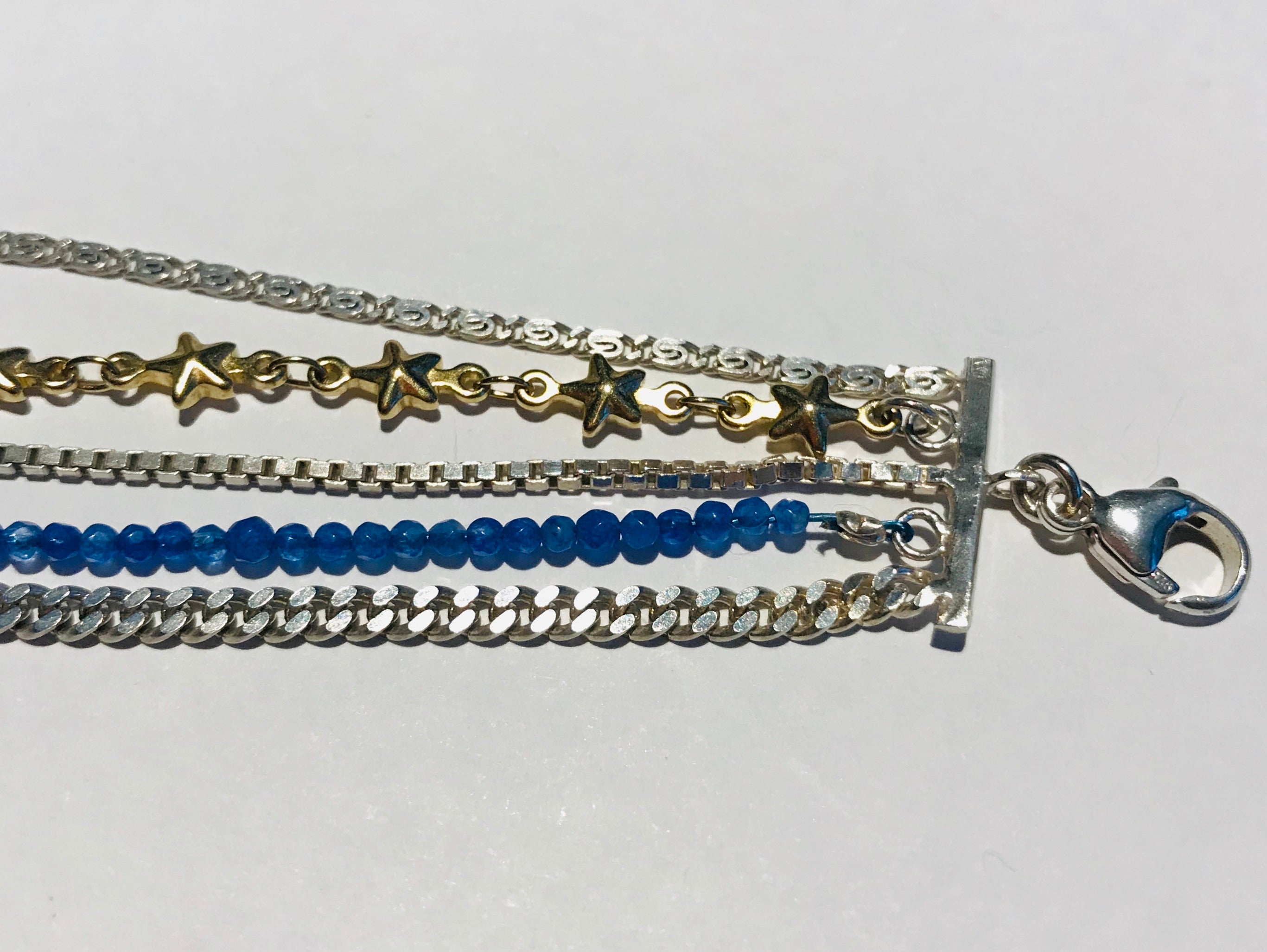Atelier Elf silver bracelet with blue semiprecious stones