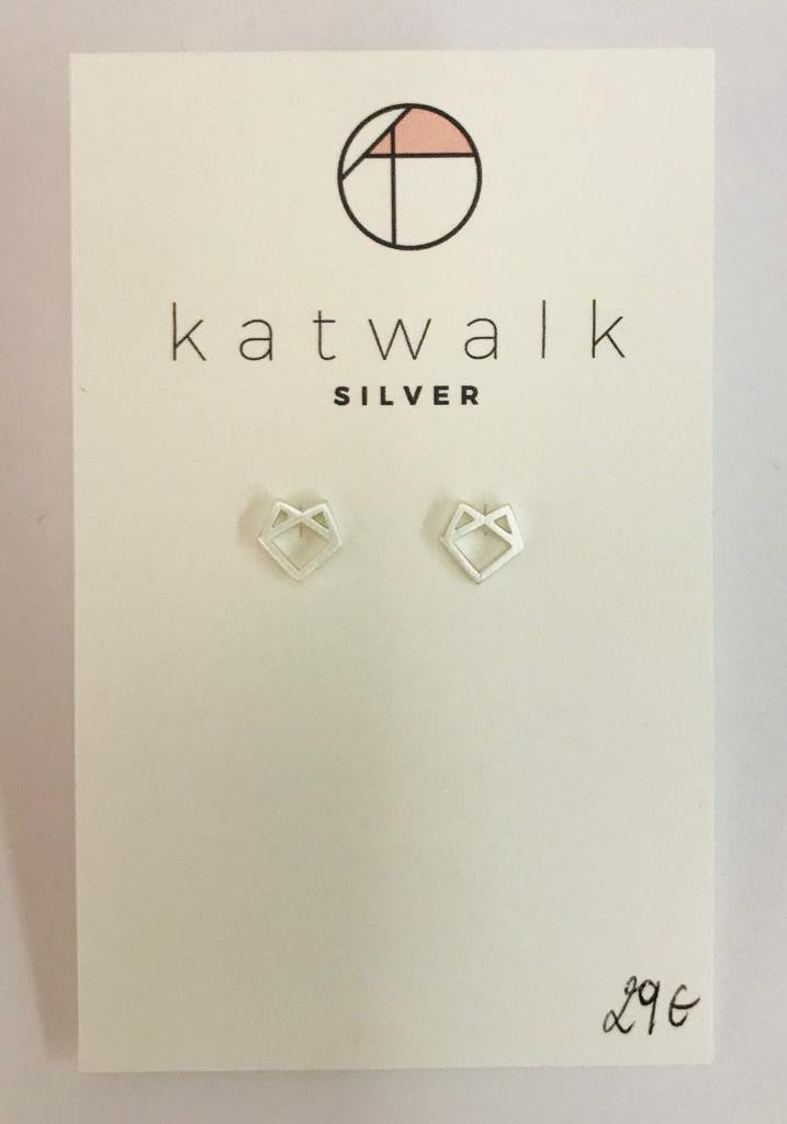 Sterling silver 925 fox stud earrings by the Belgian brand Katwalk Silver. 