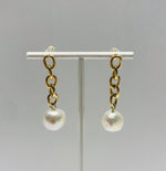 Link freshwater pearl earrings in steel by SAM&CEL.