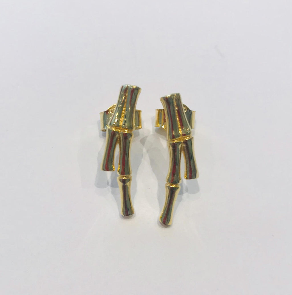 Gold plated bamboo earrings by SAM&CEL. 