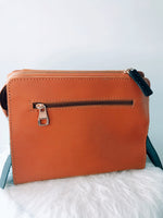SAM&CEL - croco camel & brown leather bag