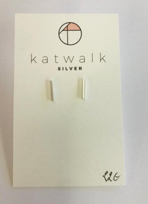 Gold plated/Silver bar stud earrings by Katwalk silver