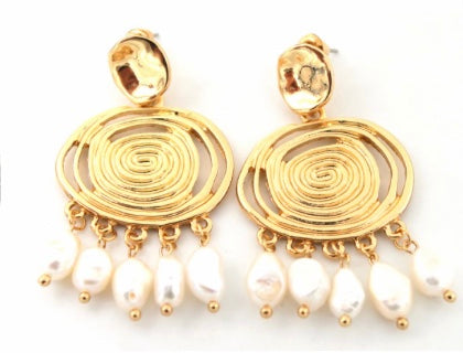 SAM&CEL goldplated Earrings with 5 freshwater pearls