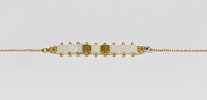 Steel bracelet with glass paste stones by Sam&Cel.