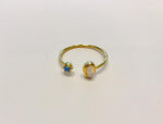 Open gold plated ring with opal by SAM&CEL