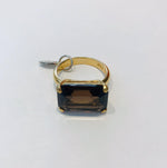 Wouters & Hendrix - gold plated smoky quartz ring