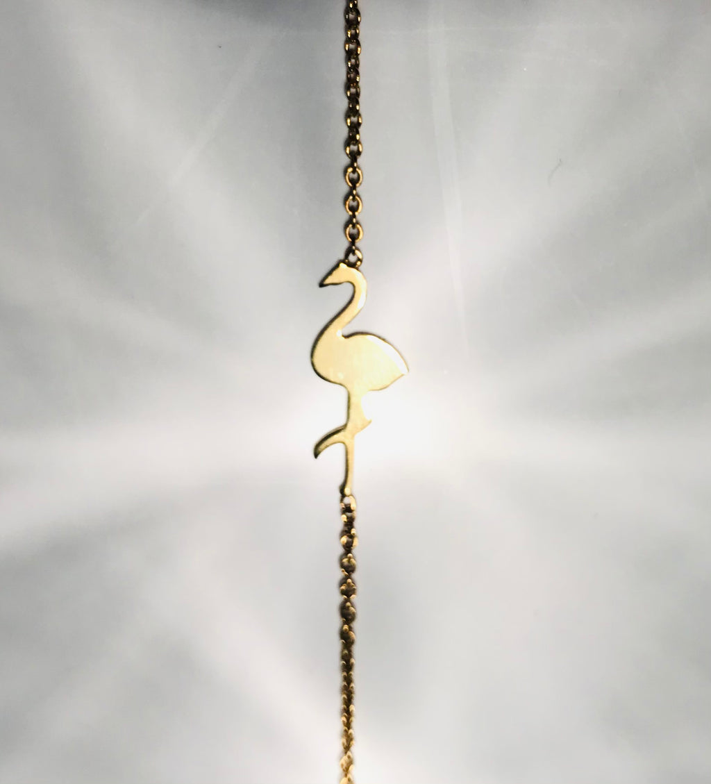 SAM&CEL GOLDPLATED BRACELET FLAMINGO