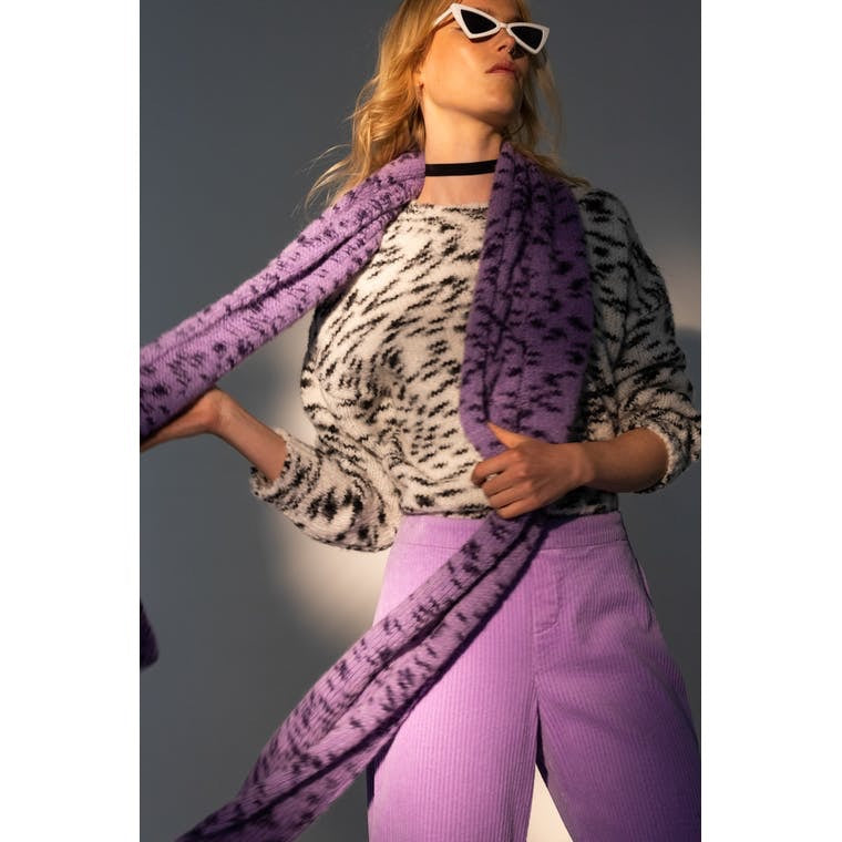 Xandres studio steffa paarse wintersjaal van wol