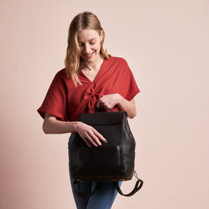 O My Bag jean backpack black soft grain leather