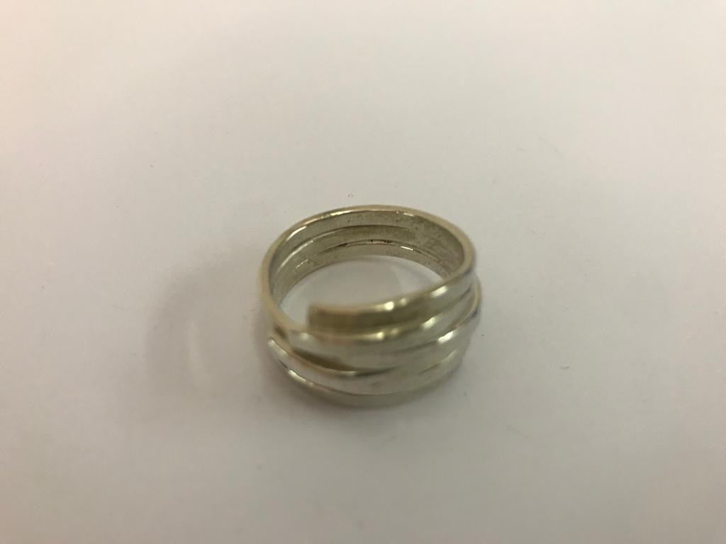 Silver ring by designer Anke.
