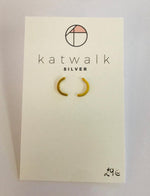 Gold plated sterling silver 925 C stud earrings by the Belgian brand Katwalk Silver. 