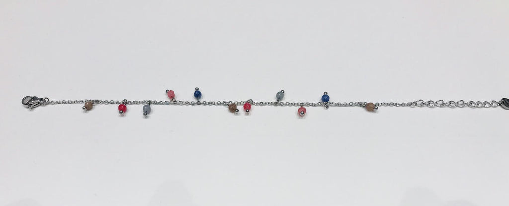 Steel bracelet with semi gemstones by Sam&Cel.