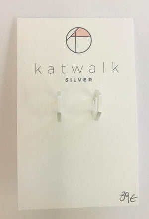 Sterling silver 925 angular creole earrings by the Belgian brand Katwalk Silver. 