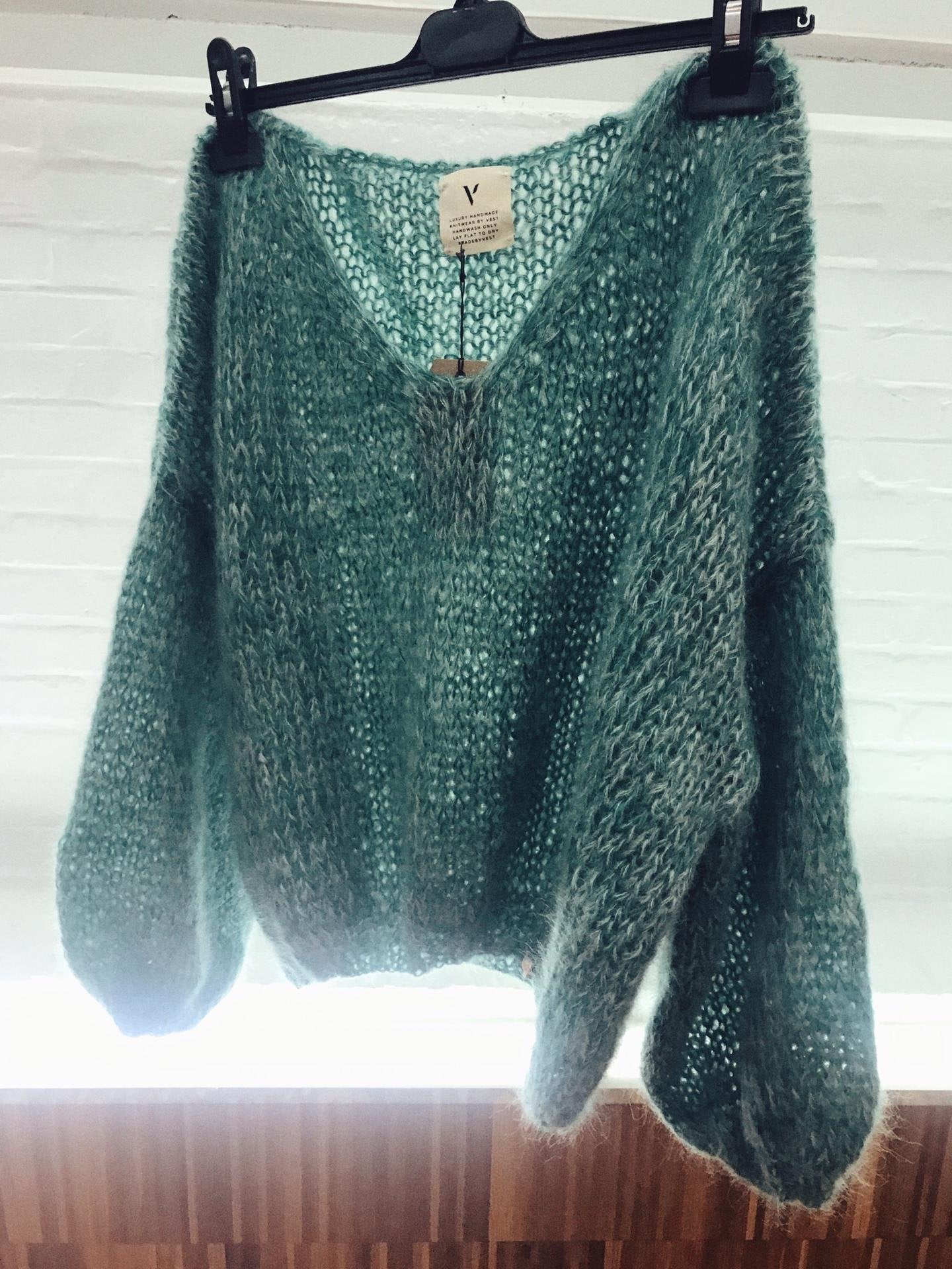 Made By Vest luxury handmade green knitwear