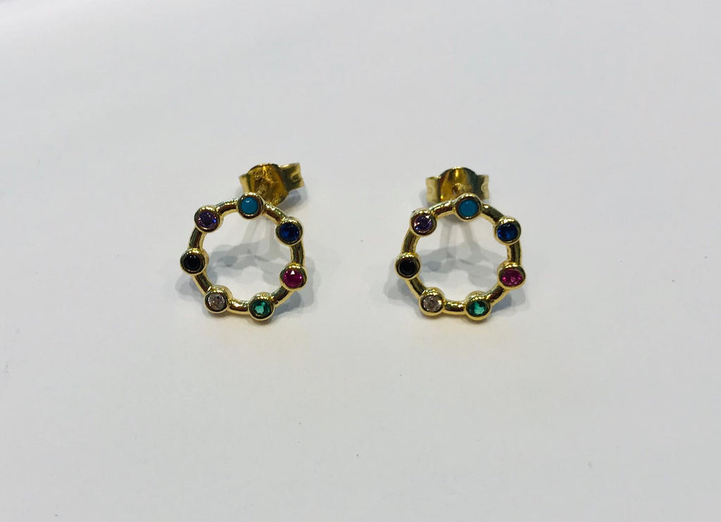 Gold plated earrings with crystals by SAM&CEL. 