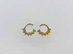 Small gold plated ring earrings by SAM&CEL which can be worn in multiple ways. 