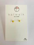 Gold plated sterling silver 925 ball stud earrings by the Belgian brand Katwalk Silver. 