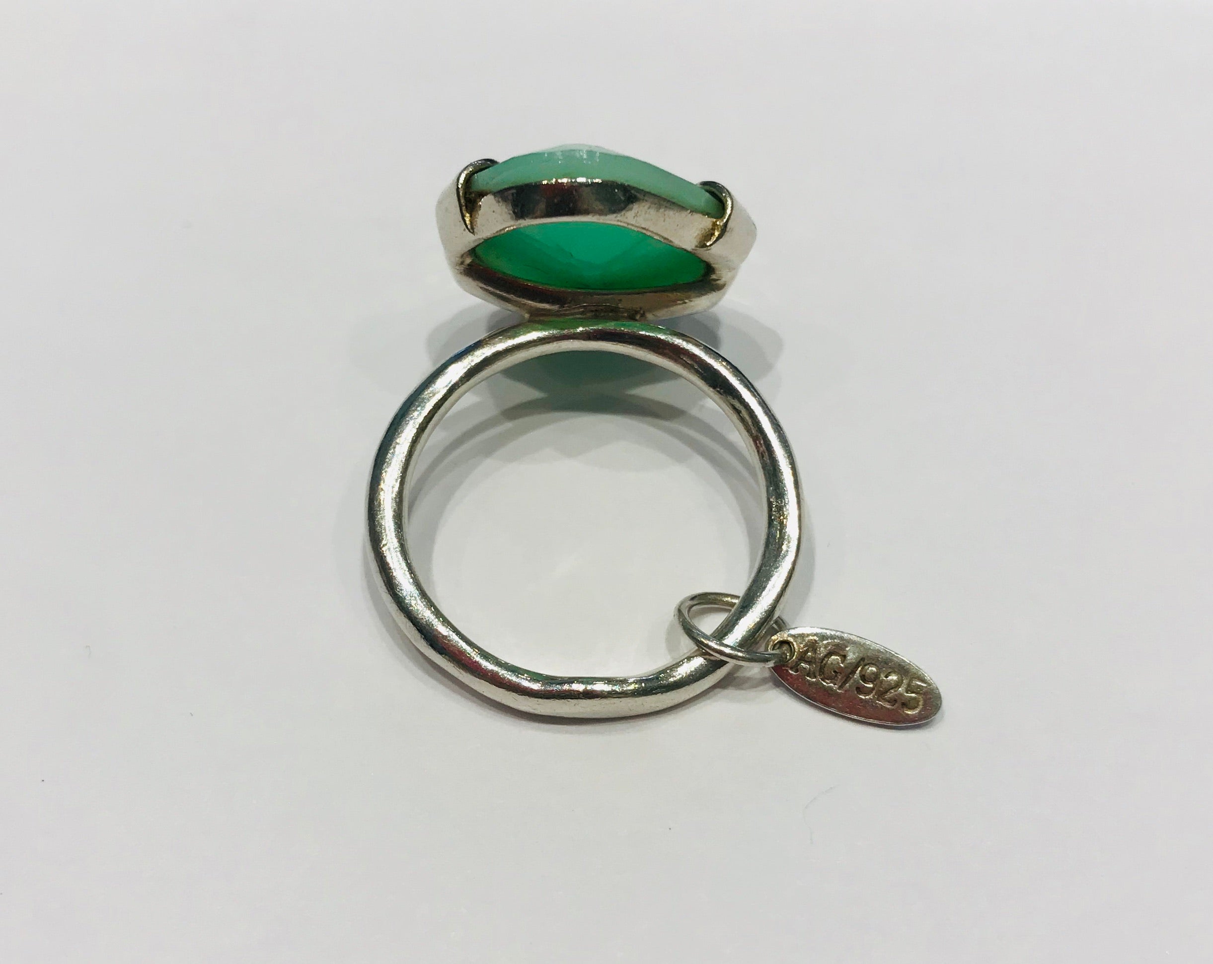 Wouters & Hendrix silver ring with green opal