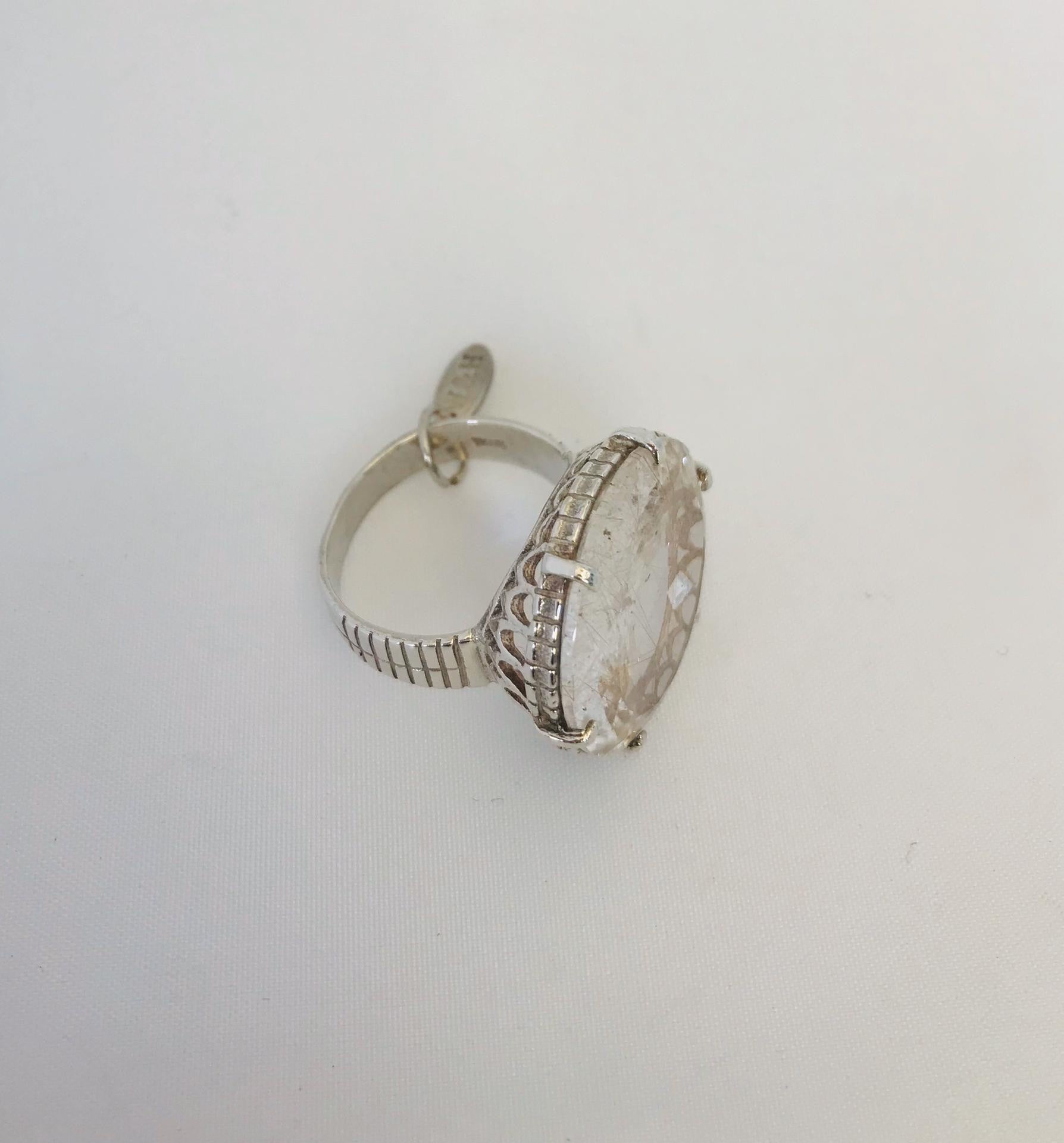 Wouters & Hendrix - silver clear rutilated quartz ring
