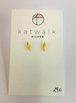 Gold plated sterling silver 925 pine nut stud earrings by the Belgian brand Katwalk Silver. 